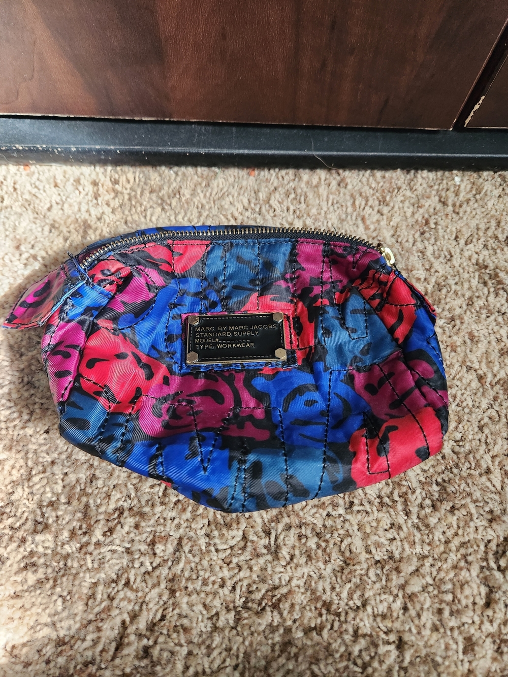 Marc by Marc Jacobs Quilted Floral Cosmetic Pouch - Blue & Pink
